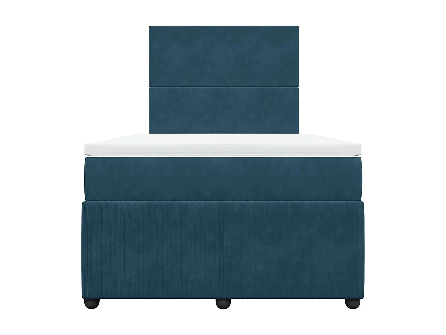 Sommier à lattes de lit et matelas Bleu foncé 120x200cm Velours