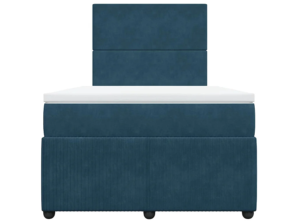 Giroletto a Molle con Materasso Blu Scuro 120x200 cm in Velluto
