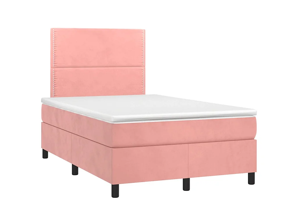 Boxspringbett mit Matratze Rosa 120x190 cm Samt
