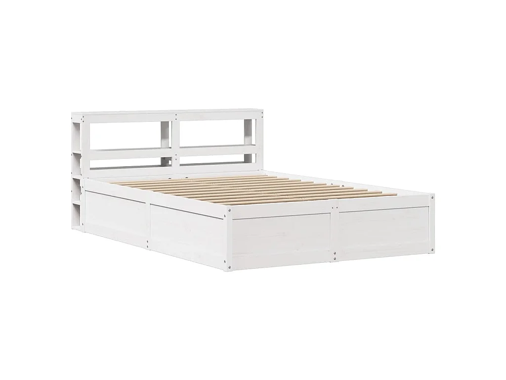 Estrutura cama c/ cabeceira 120x190 cm pinho maciço branco