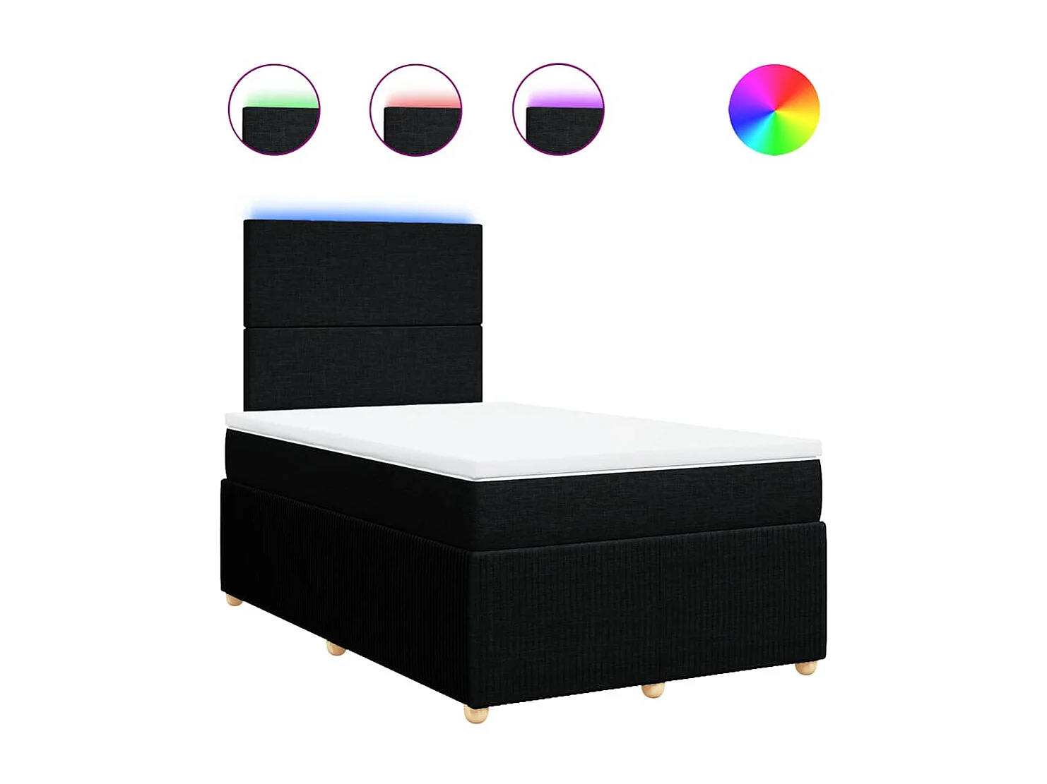 Boxspringbett mit Matratze Schwarz 120x190 cm Stoff