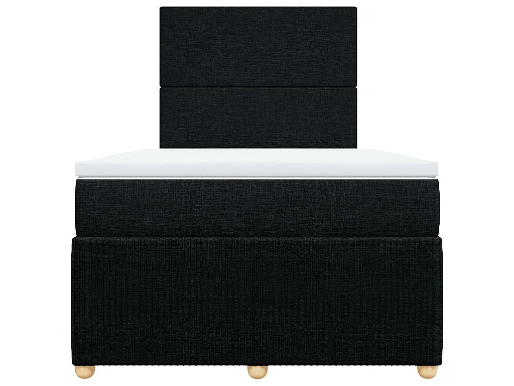 Sommier à lattes de lit avec matelas noir 120x190 cm tissu