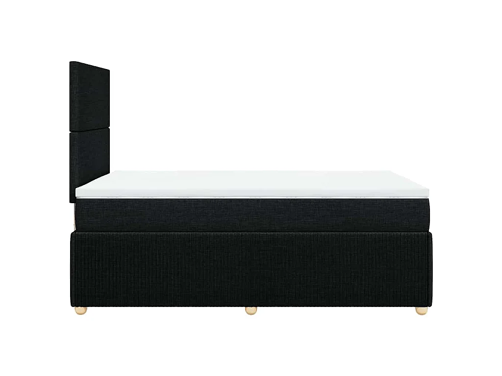 Sommier à lattes de lit avec matelas noir 120x190 cm tissu
