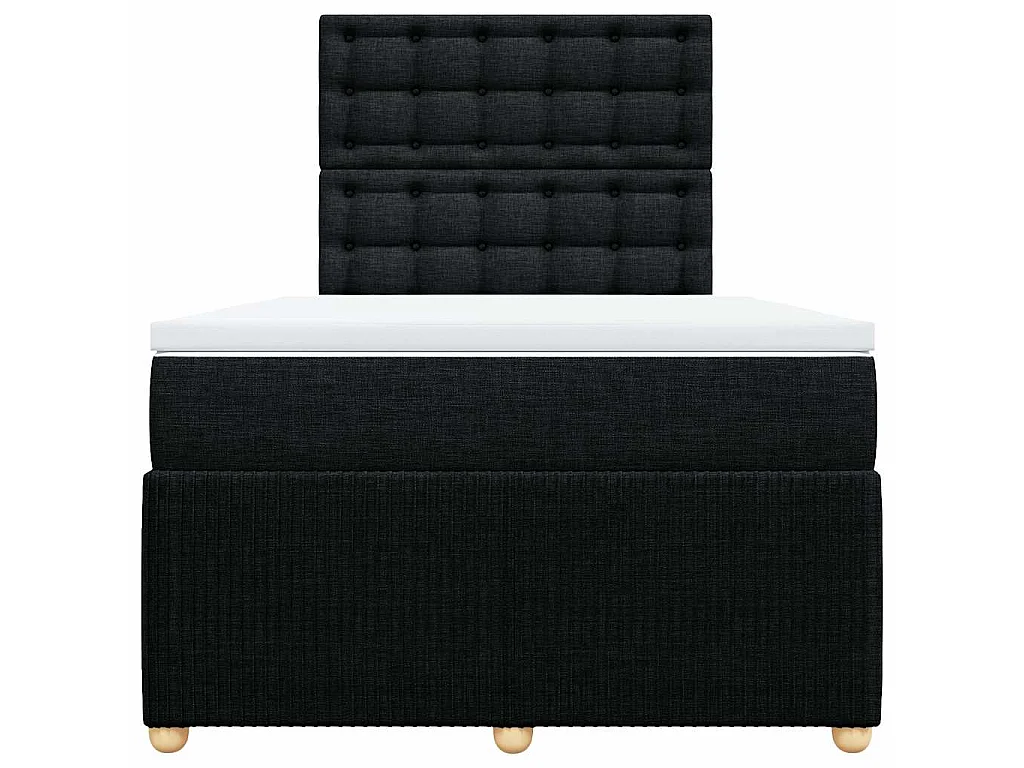 Cama box spring con colchón tela negro 120x190 cm