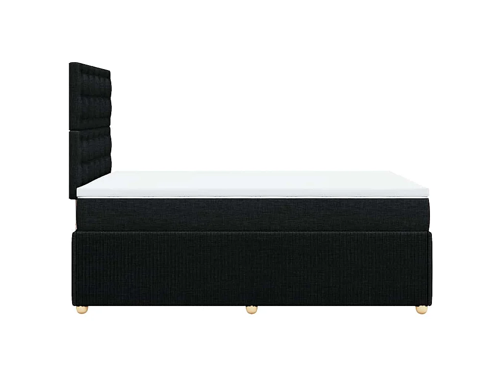 Cama box spring con colchón tela negro 120x190 cm