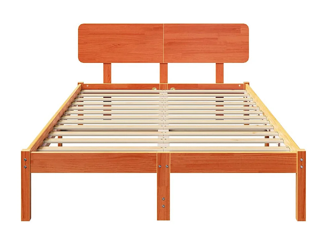 Bettrahmen Wachsbraun 120 x 190 cm Massives Kiefernholz