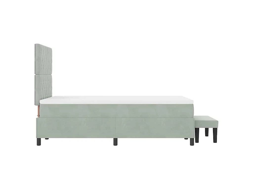 Boxspring bed met hoofdeinde Lichtgrijs 190 x 120 cm Fluweel