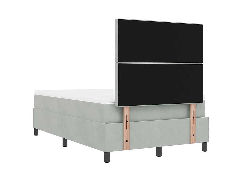 Boxspring bed met hoofdeinde Lichtgrijs 190 x 120 cm Fluweel