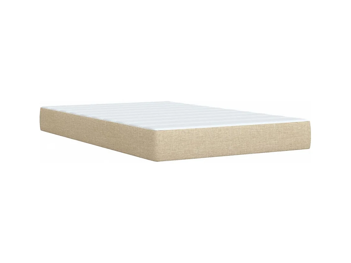 Sommier à lattes de lit avec matelas Crème 120x200 cm Tissu
