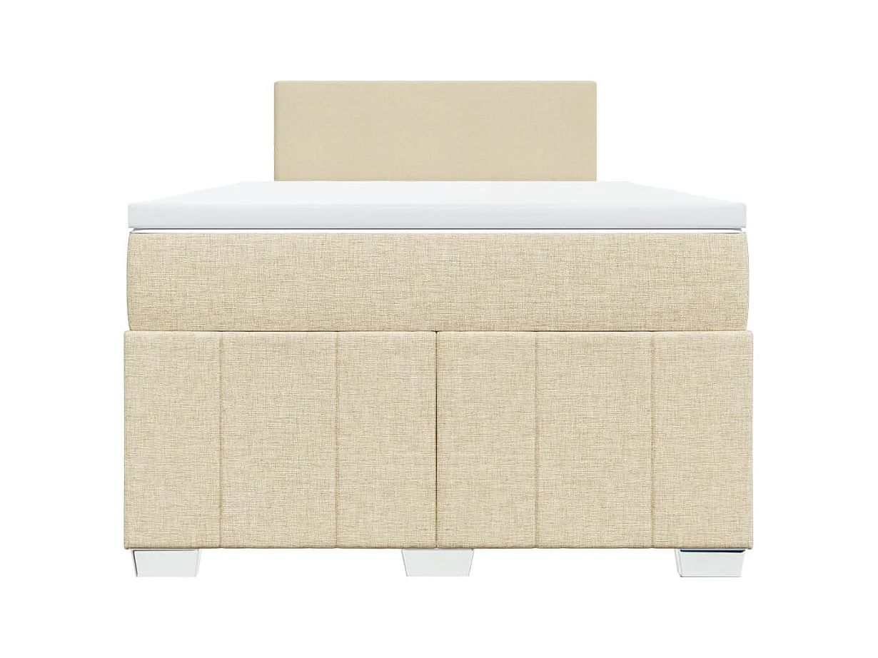 Sommier à lattes de lit avec matelas Crème 120x200 cm Tissu