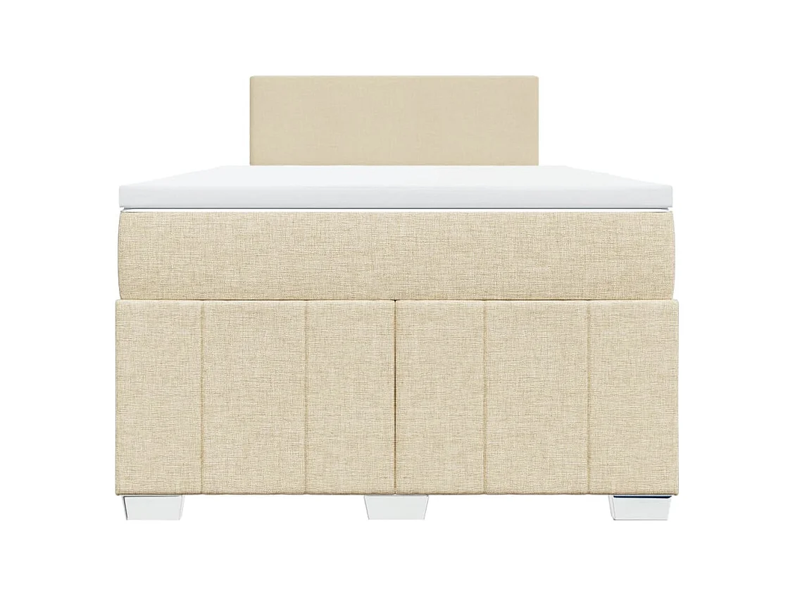 Sommier à lattes de lit avec matelas Crème 120x200 cm Tissu