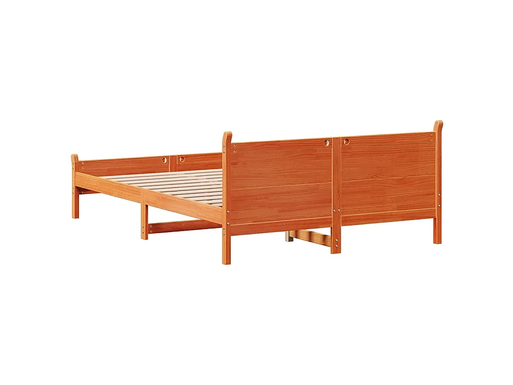 Letto senza Materasso Marrone Cera 120x200 cm in Legno di Pino