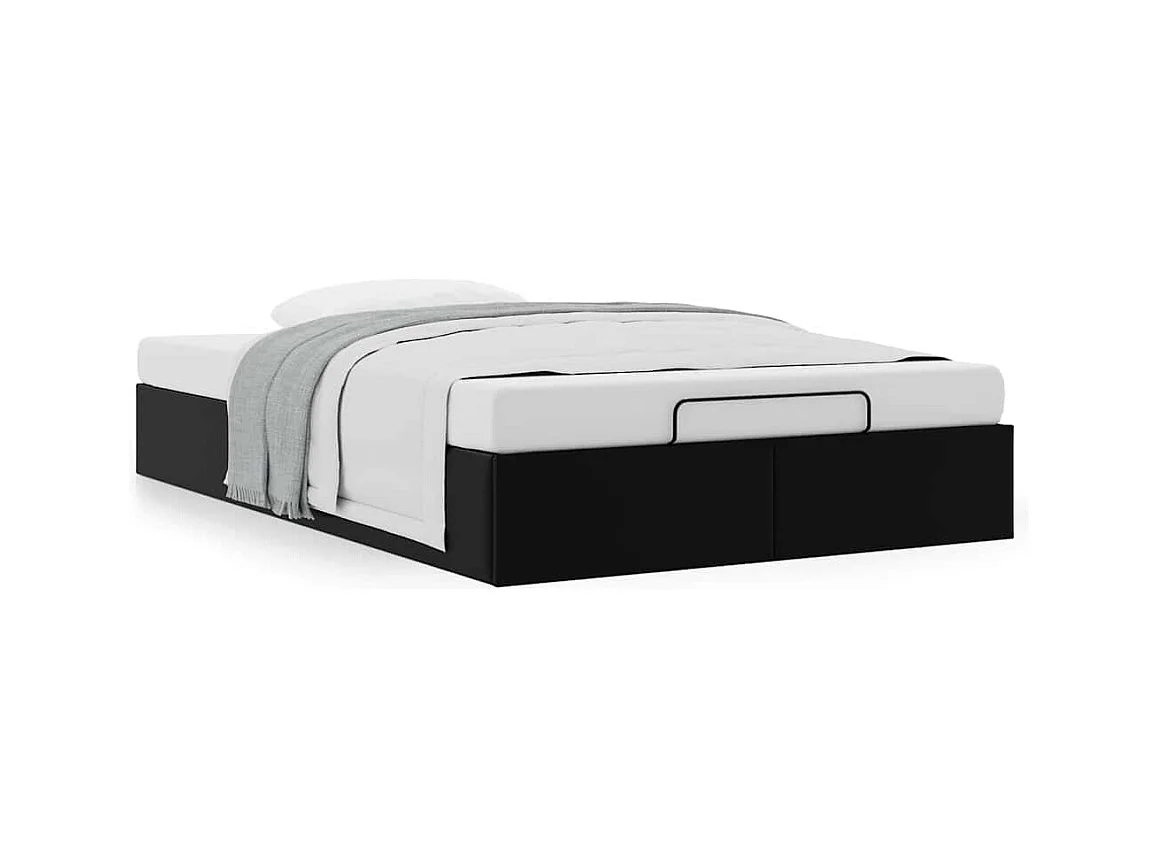 Cadre de lit ottoman sans matelas noir 120x190 cm similicuir