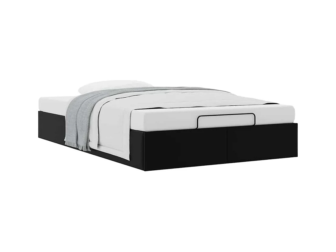 Cadre de lit ottoman sans matelas noir 120x190 cm similicuir