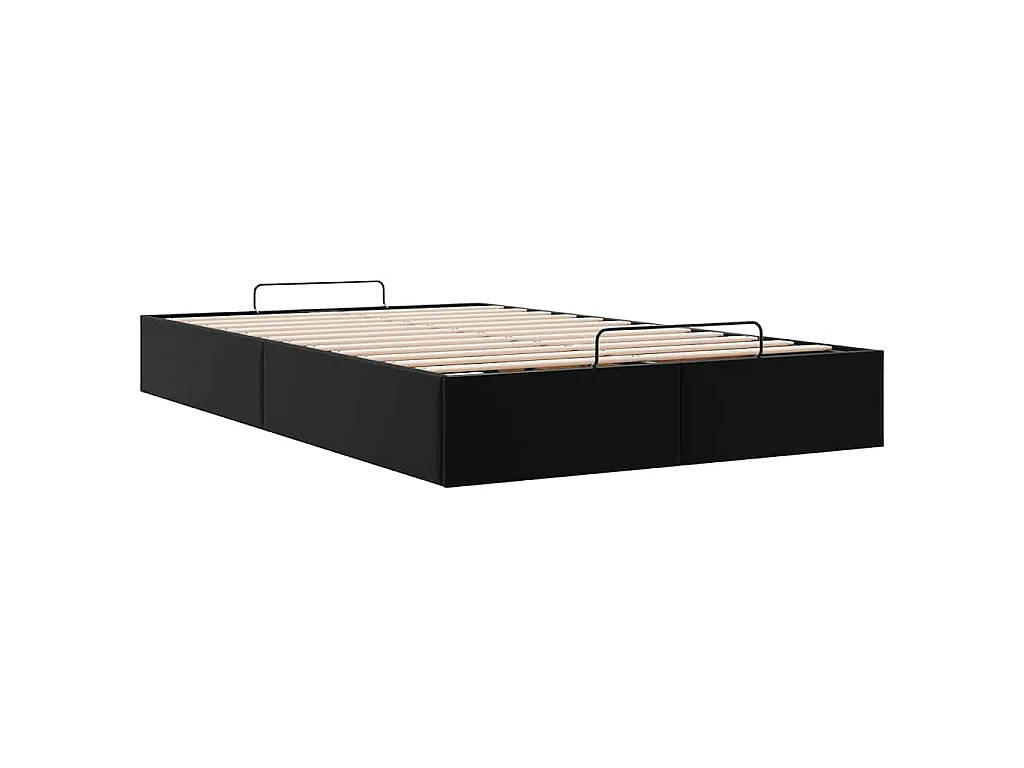 Struttura Letto Pouf senza Materasso Nero 120x190 cm Similpelle