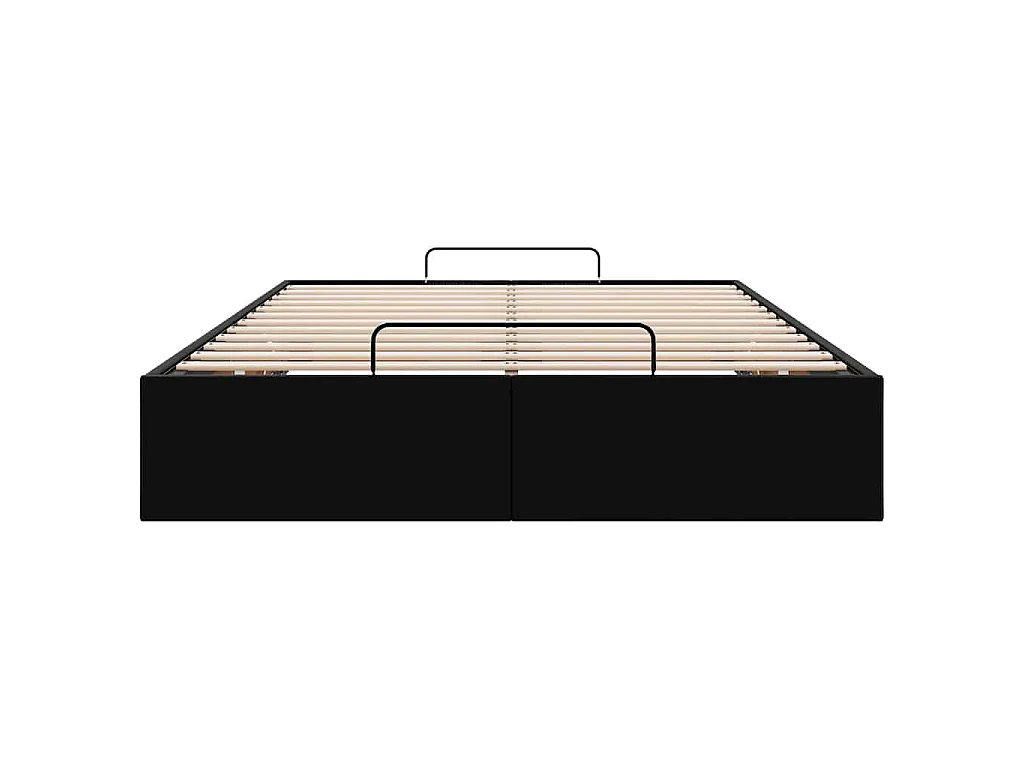 Struttura Letto Pouf senza Materasso Nero 120x190 cm Similpelle
