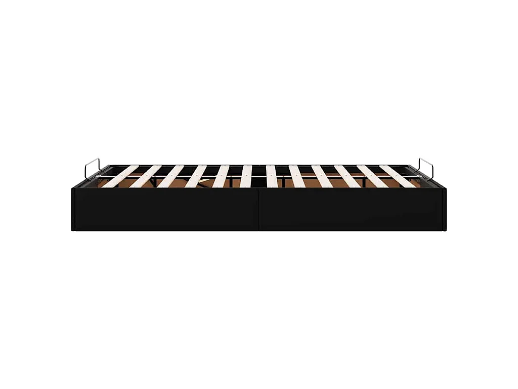 Struttura Letto Pouf senza Materasso Nero 120x190 cm Similpelle