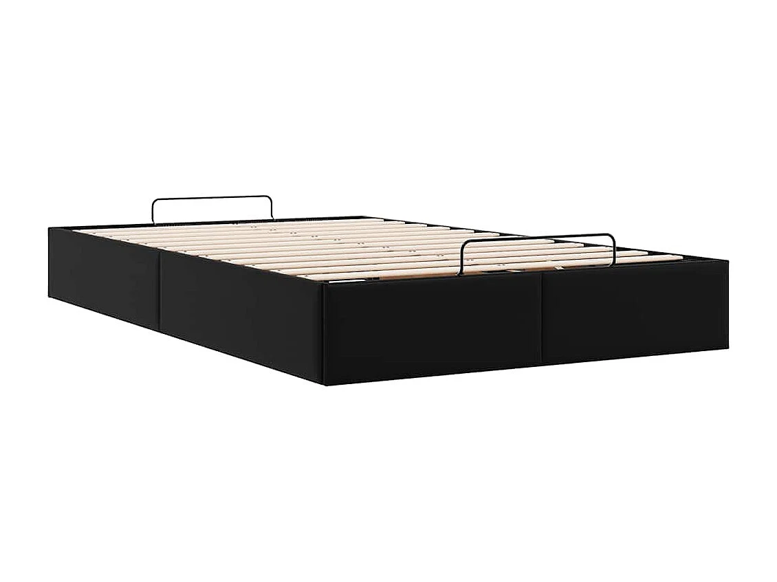 Struttura Letto Pouf senza Materasso Nero 120x190 cm Similpelle
