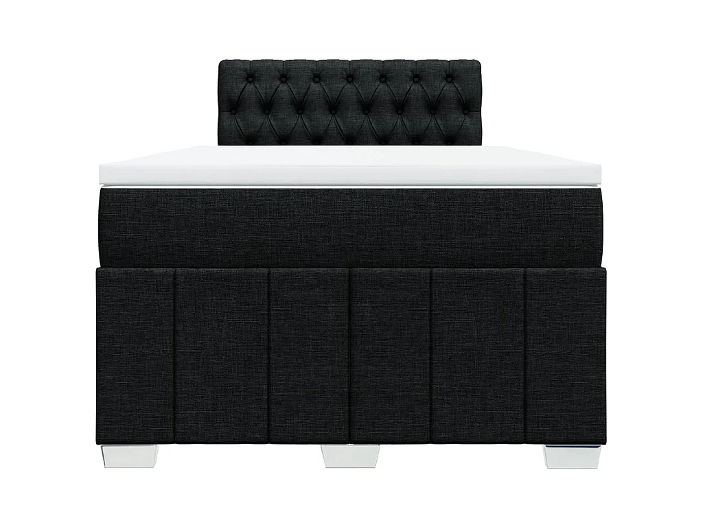 Cama box spring con colchón tela negro 120x190 cm