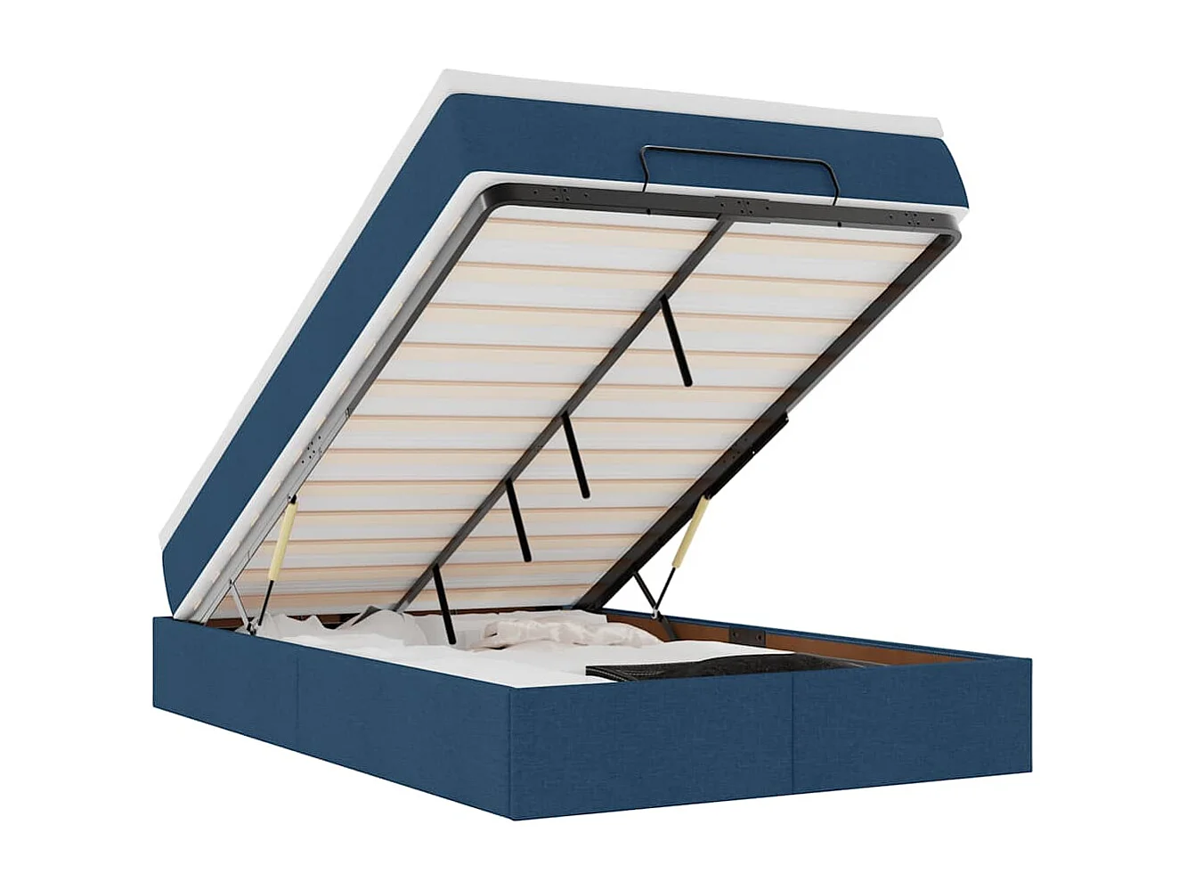 Ottoman bed met matras 120x200cm stof blauw