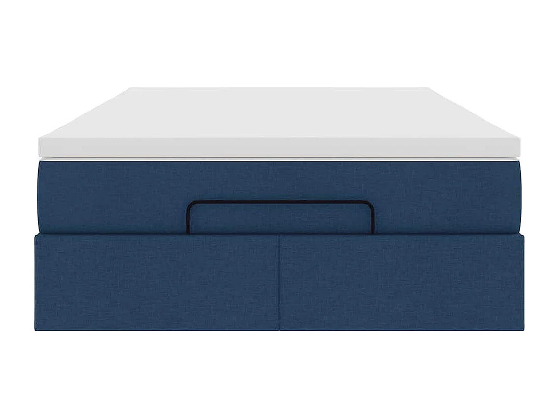 Ottoman-Bett mit Matratze Blau 120x200 cm Stoff