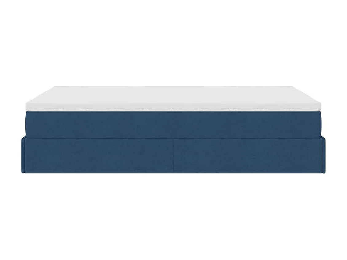 Ottoman-Bett mit Matratze Blau 120x200 cm Stoff