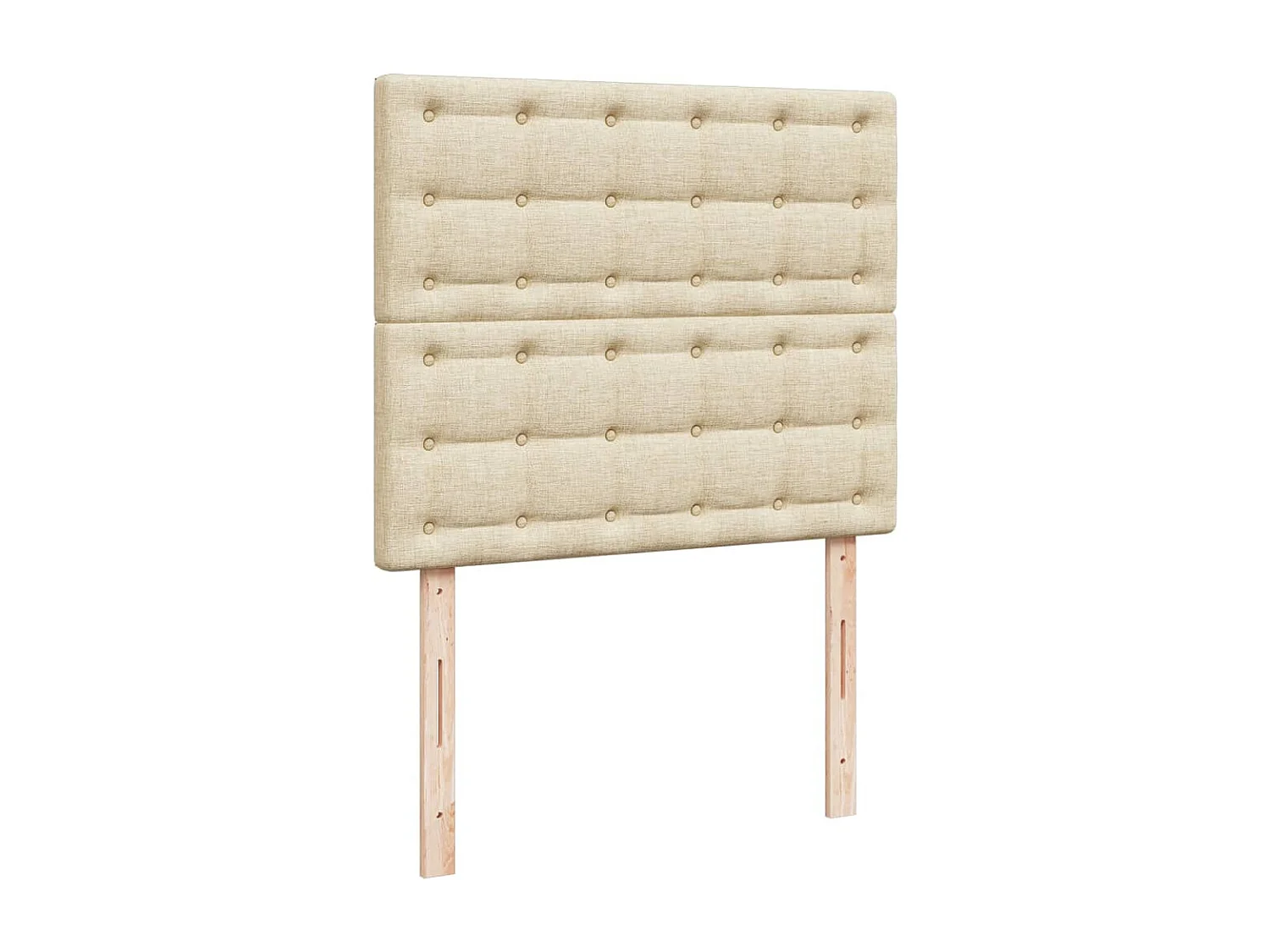 Cama box spring con colchón tela color crema 120x190 cm