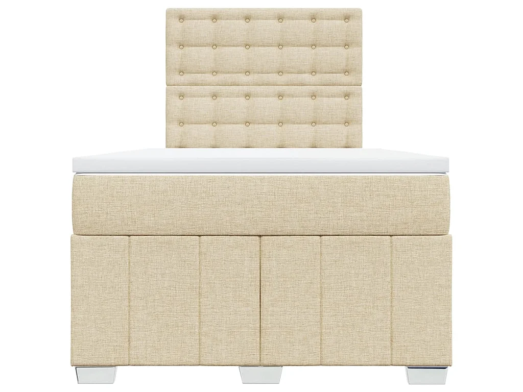 Sommier à lattes de lit avec matelas crème 120x190 cm tissu