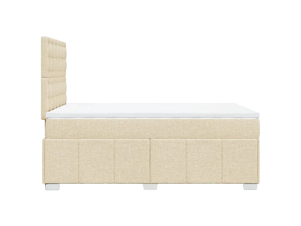 Sommier à lattes de lit avec matelas crème 120x190 cm tissu