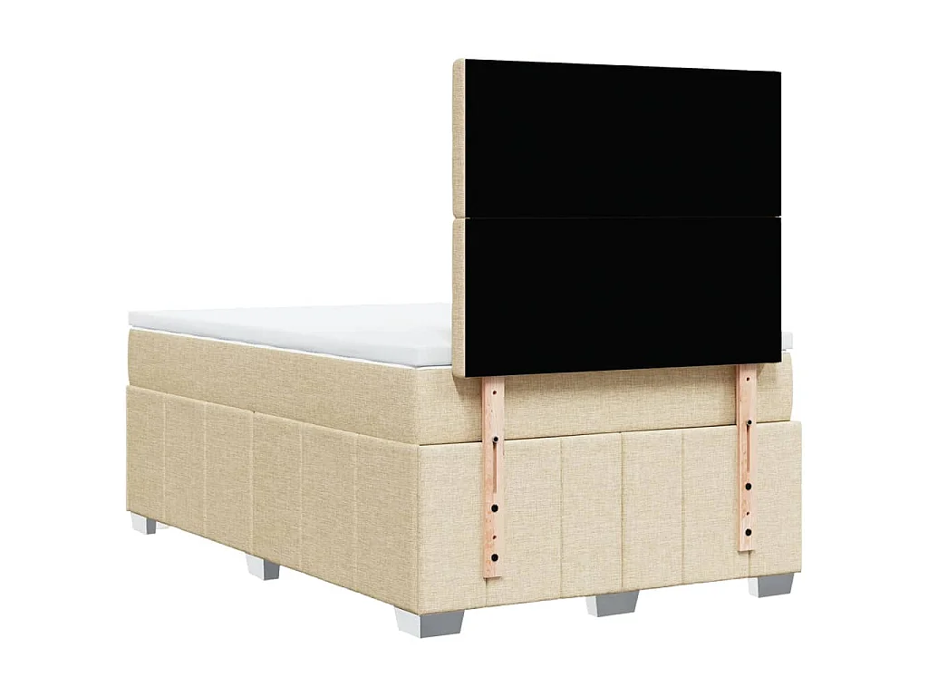 Sommier à lattes de lit avec matelas crème 120x190 cm tissu
