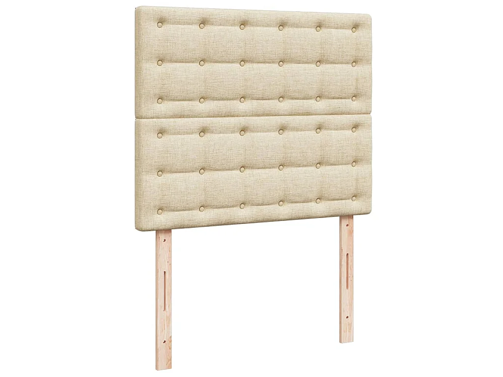 Sommier à lattes de lit avec matelas crème 120x190 cm tissu