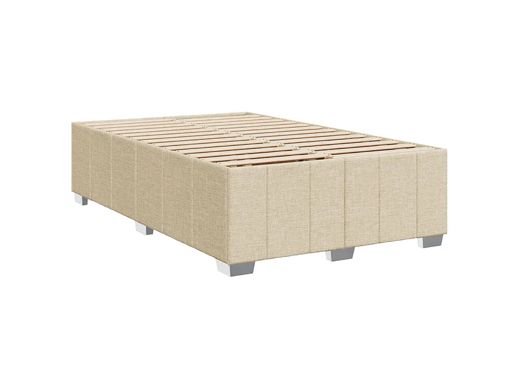 Sommier à lattes de lit avec matelas crème 120x190 cm tissu