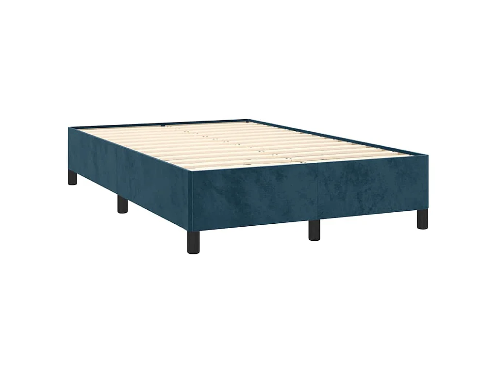 Sommier à lattes de lit avec matelas LED bleu foncé 120x190 cm