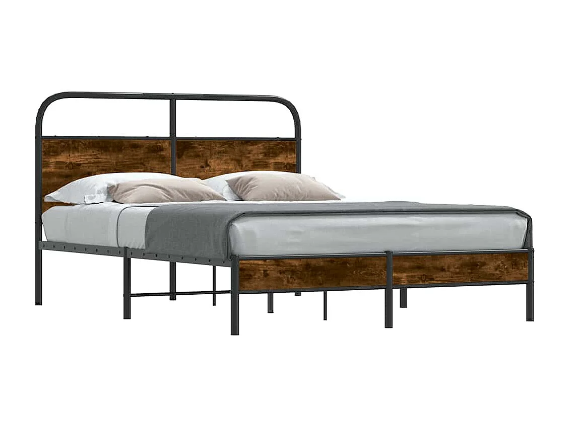 Cadre de lit sans matelas 120x190 cm chêne fumé bois ingénierie