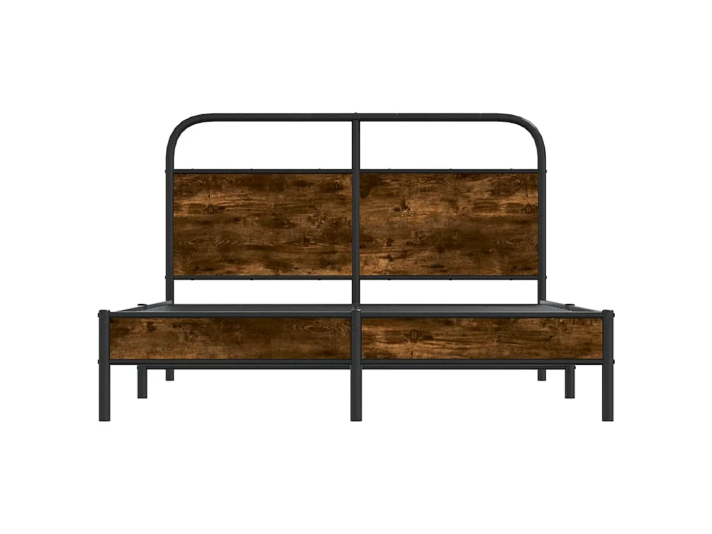 Cadre de lit sans matelas 120x190 cm chêne fumé bois ingénierie