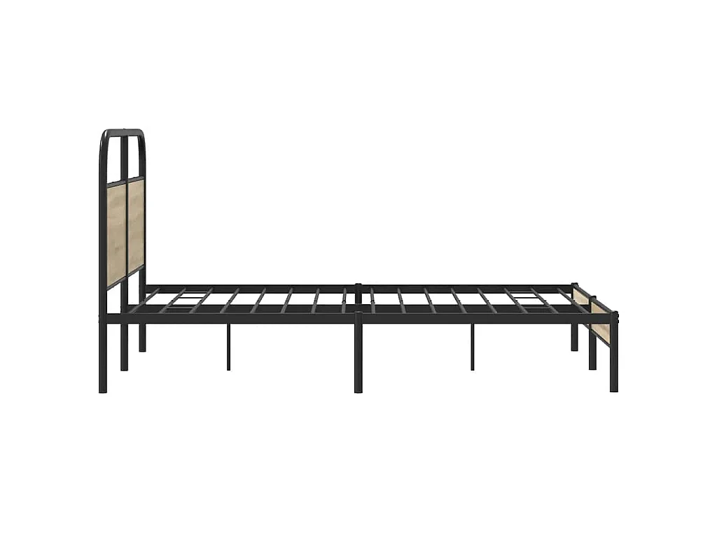 Cadre de lit sans matelas 120x190 cm chêne fumé bois ingénierie