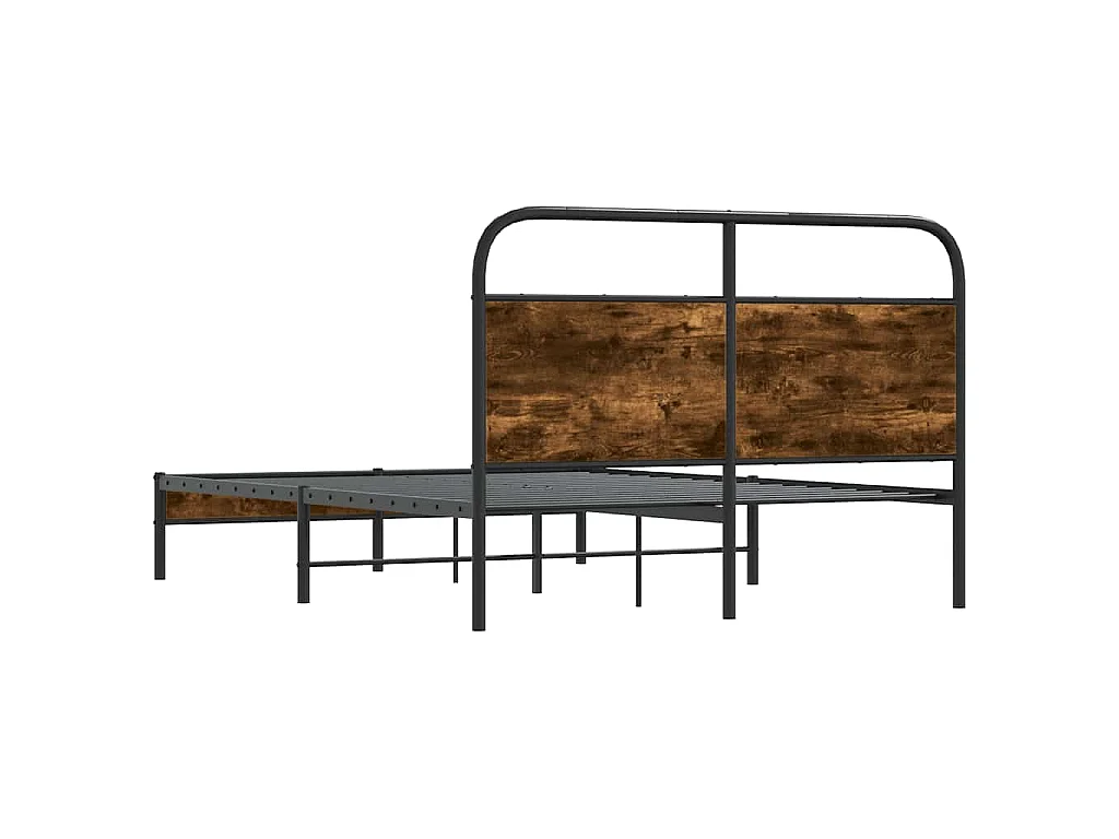 Cadre de lit sans matelas 120x190 cm chêne fumé bois ingénierie