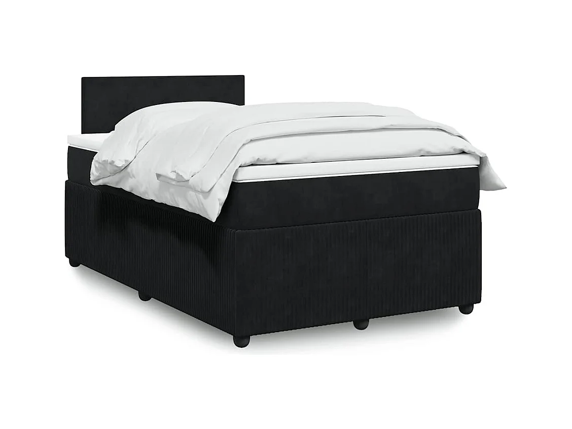 Boxspringbett mit Matratze Schwarz 120x190 cm Samt
