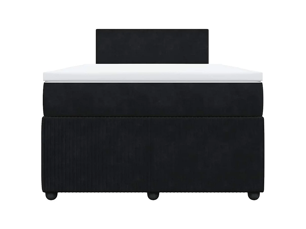 Sommier à lattes de lit avec matelas noir 120x190 cm velours