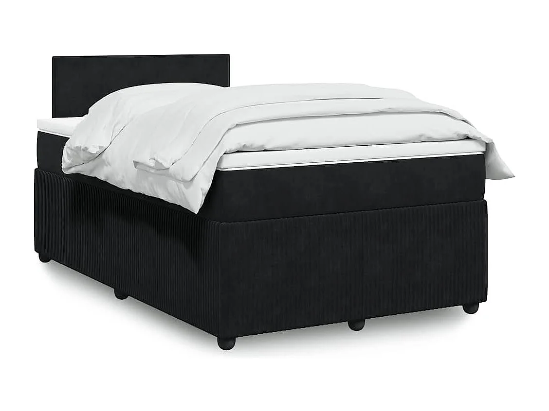 Cama boxspring com colchão 120x190 cm veludo preto