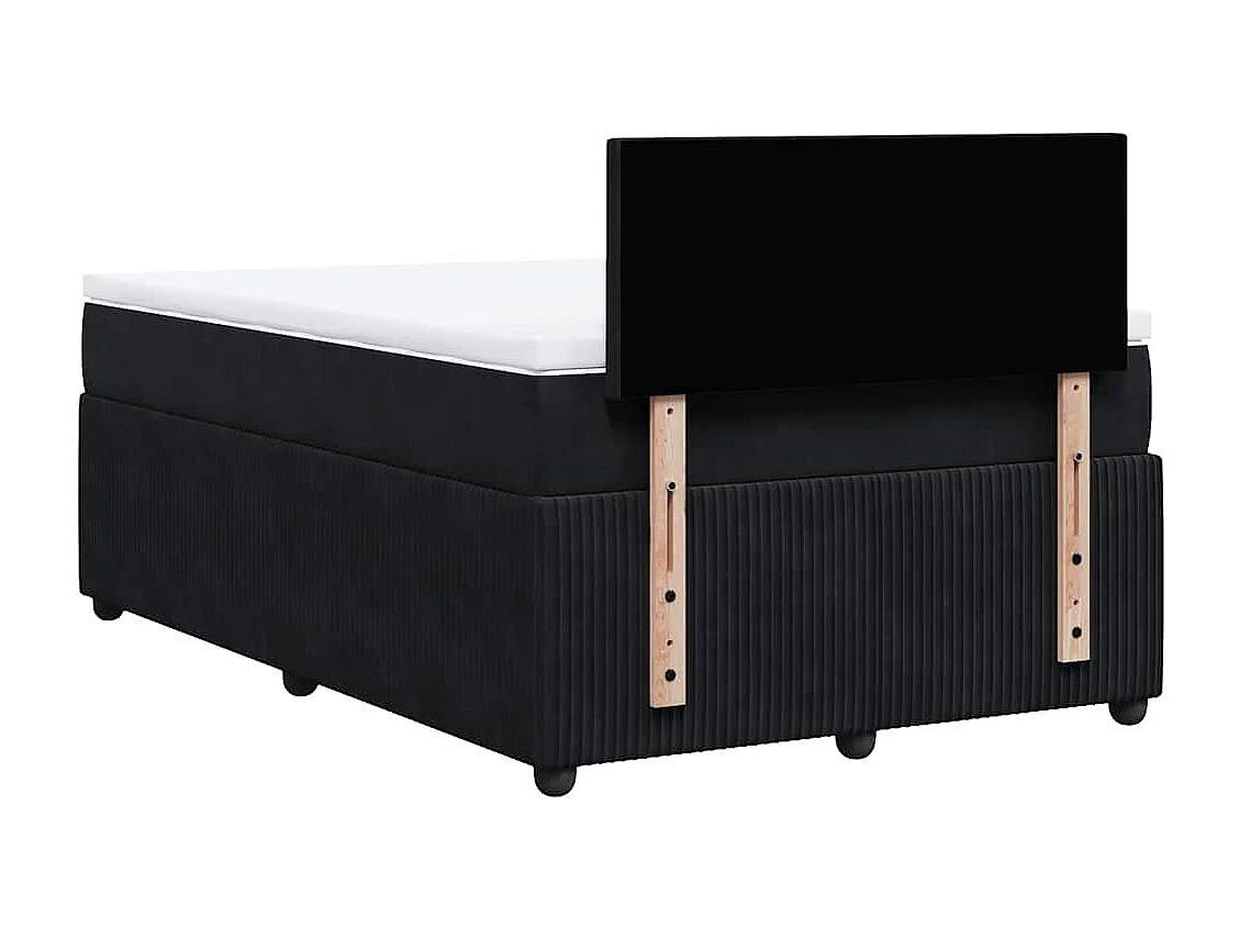 Cama boxspring com colchão 120x190 cm veludo preto