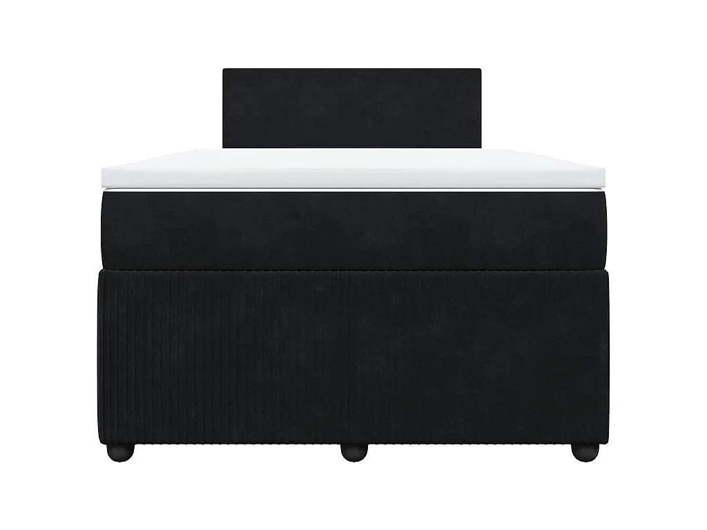 Giroletto a Molle con Materasso Nero 120x190 cm in Velluto