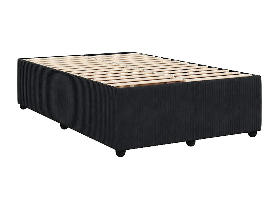 Giroletto a Molle con Materasso Nero 120x190 cm in Velluto