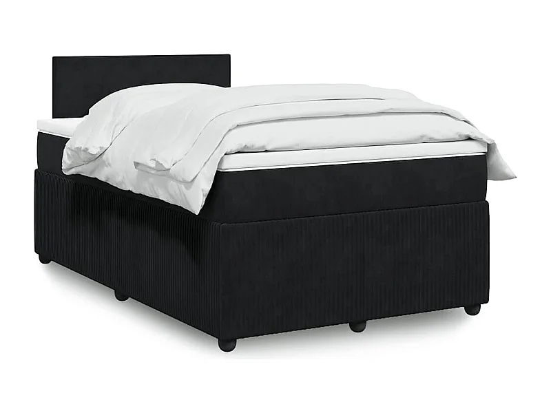 Cama boxspring com colchão 120x190 cm veludo preto