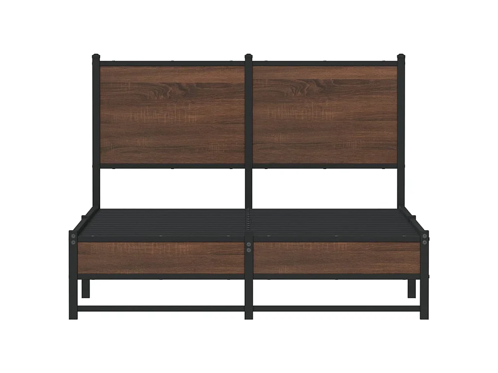 Estructura de cama sin colchón metal marrón roble 120x200 cm