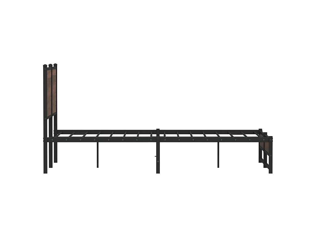 Estructura de cama sin colchón metal marrón roble 120x200 cm