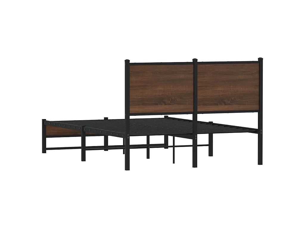 Estructura de cama sin colchón metal marrón roble 120x200 cm