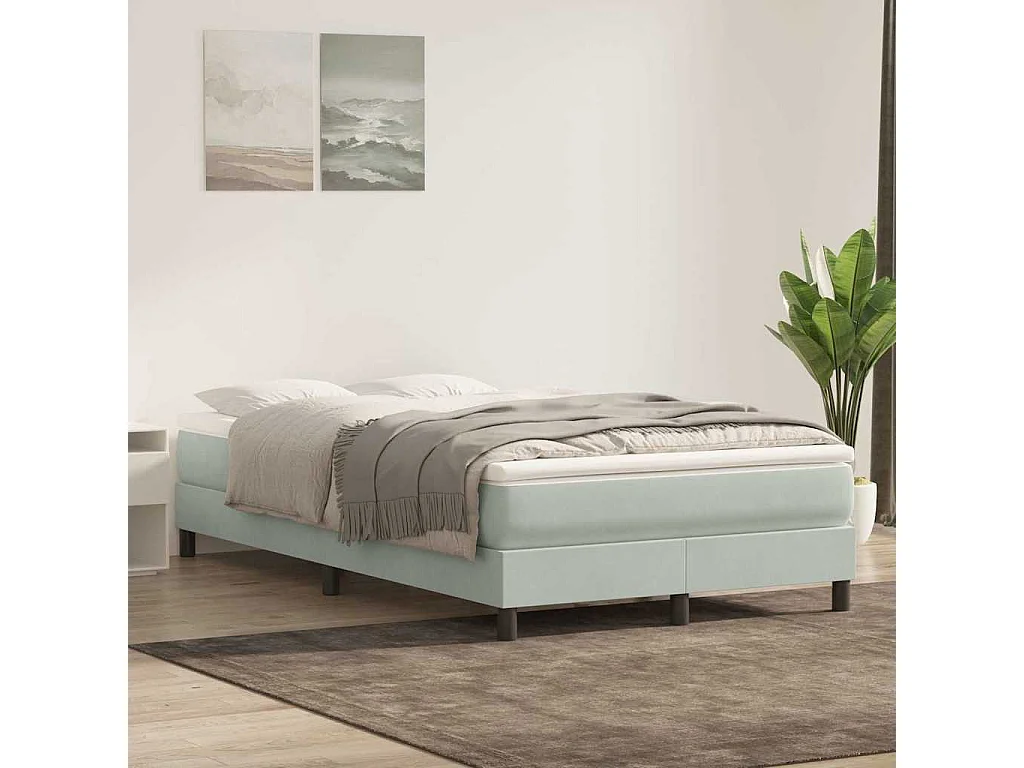 Boxspringbett ohne Matratze Hellgrau 120x210 cm Samt