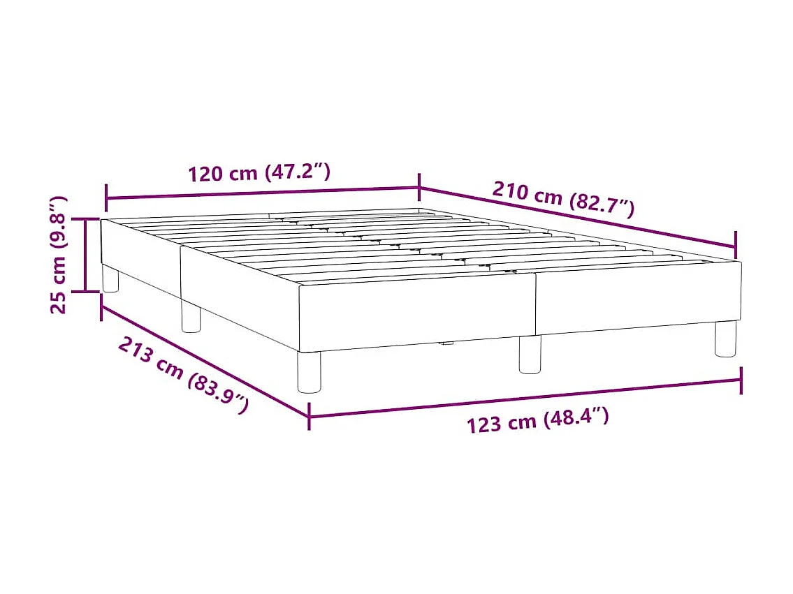 Boxspringbett ohne Matratze Hellgrau 120x210 cm Samt