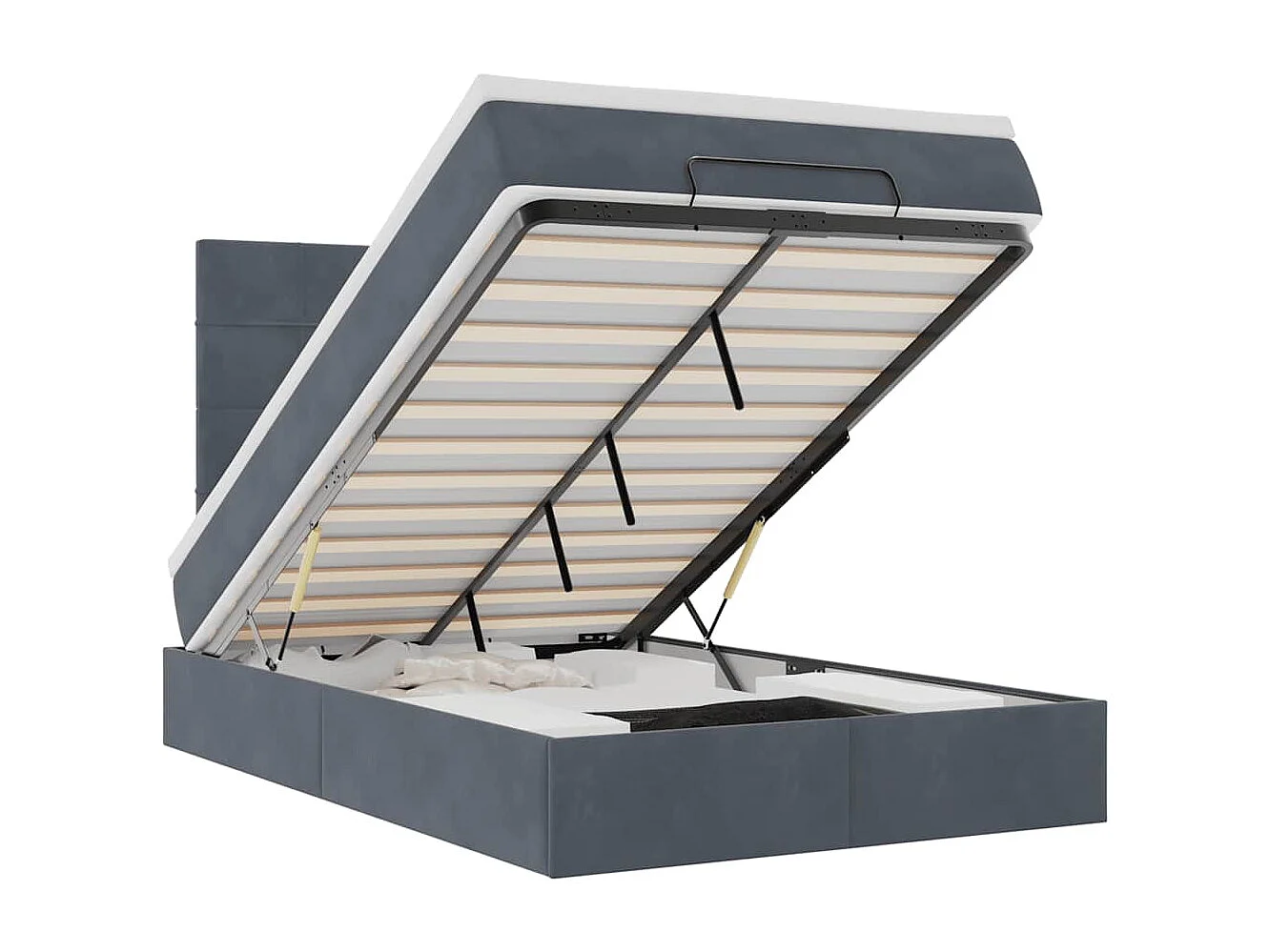 Struttura Letto Pouf con Materassi 120x200 cm Velluto